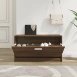 barna tölgyszínű szerelt fa cipőtároló pad 80 x 24 x 45 cm