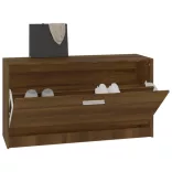 barna tölgyszínű szerelt fa cipőtároló pad 80 x 24 x 45 cm