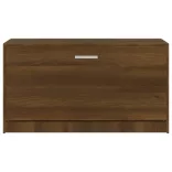 barna tölgyszínű szerelt fa cipőtároló pad 80 x 24 x 45 cm