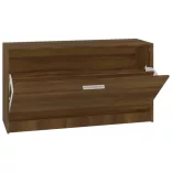 barna tölgyszínű szerelt fa cipőtároló pad 80 x 24 x 45 cm