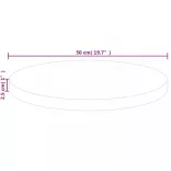 kerek kezeletlen tömör tölgyfa asztallap Ø50 x 2,5 cm