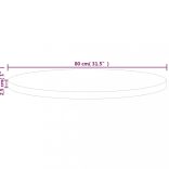 kerek kezeletlen tömör tölgyfa asztallap Ø80 x 2,5 cm