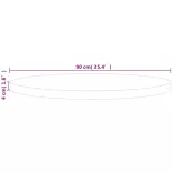 kerek kezeletlen tömör tölgyfa asztallap Ø90 x 4 cm