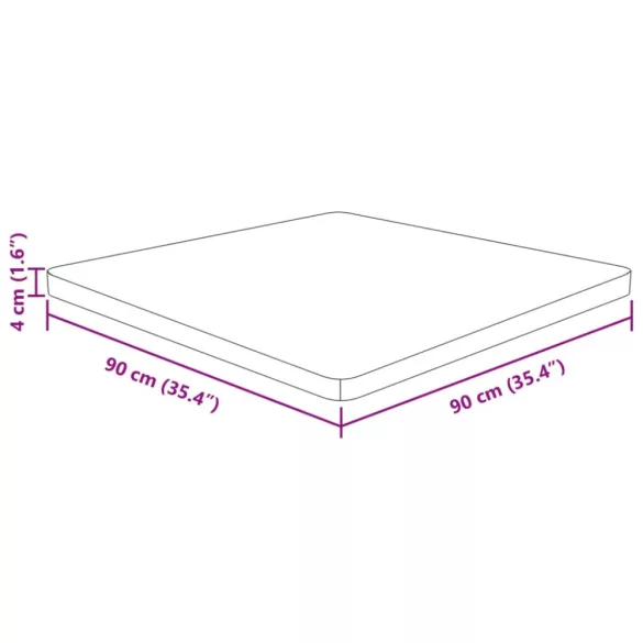 kezeletlen tömör tölgyfa négyzet asztallap 90x90x4 cm