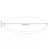 világosbarna kezelt tömör tölgyfa kerek asztallap Ø80x1,5 cm