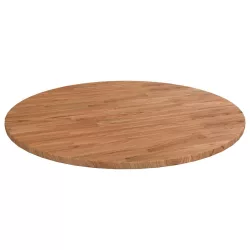   világosbarna kezelt tömör tölgyfa kerek asztallap Ø90x1,5 cm