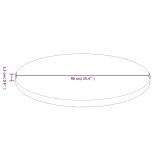 sötétbarna kezelt tömör tölgyfa kerek asztallap Ø90x1,5 cm