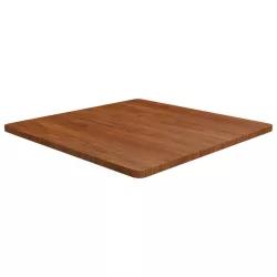   sötétbarna kezelt tömör tölgyfa négyzet asztallap 80x80x2,5cm