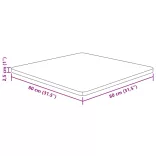sötétbarna kezelt tömör tölgyfa négyzet asztallap 80x80x2,5cm