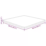 sötétbarna kezelt tömör tölgyfa négyzet asztallap 90x90x2,5cm