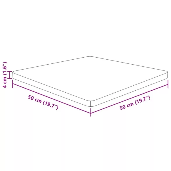 világosbarna kezelt tömör tölgyfa négyzet asztallap 40x40x4 cm