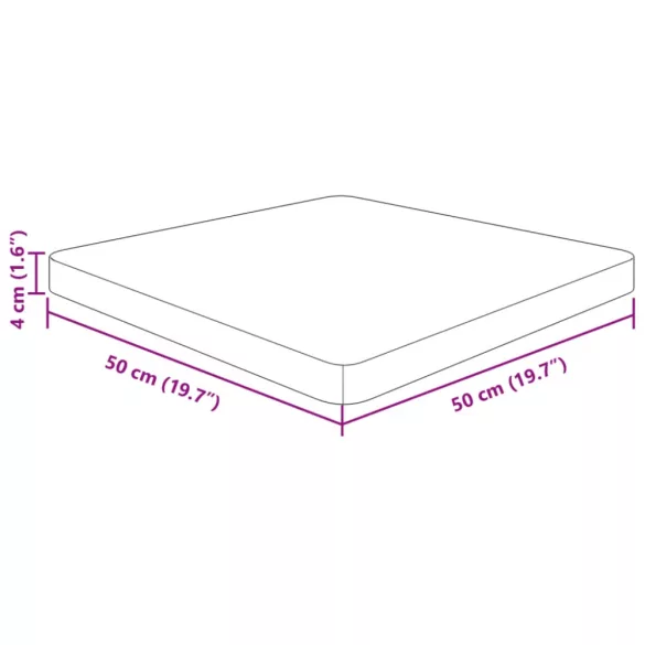 sötétbarna kezelt tömör tölgyfa négyzet asztallap 50x50x4cm