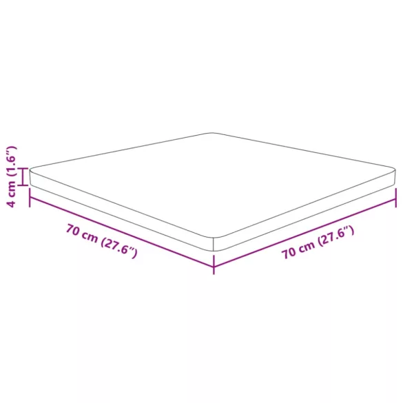 sötétbarna kezelt tömör tölgyfa négyzet asztallap 70x70x4cm