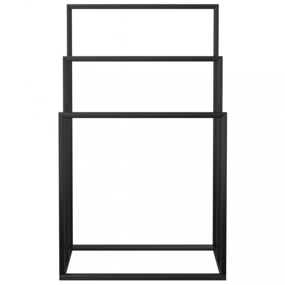 fekete vas szabadon álló törölközőtartó 48 x 24 x 79 cm