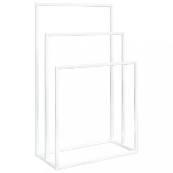 fehér vas szabadon álló törölközőtartó 48 x 24 x 79 cm