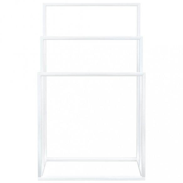 fehér vas szabadon álló törölközőtartó 48 x 24 x 79 cm