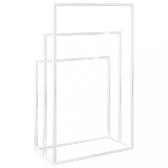 fehér vas szabadon álló törölközőtartó 48 x 24 x 79 cm