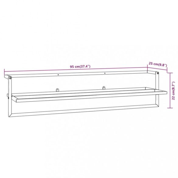 fehér vas törölközőtartó 95 x 25 x 22 cm