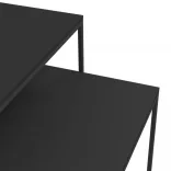 2 db szerelt fa és fém dohányzóasztal