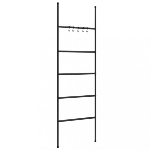 5 szintes fekete vas törölközőtartó létra 58 x 175 cm