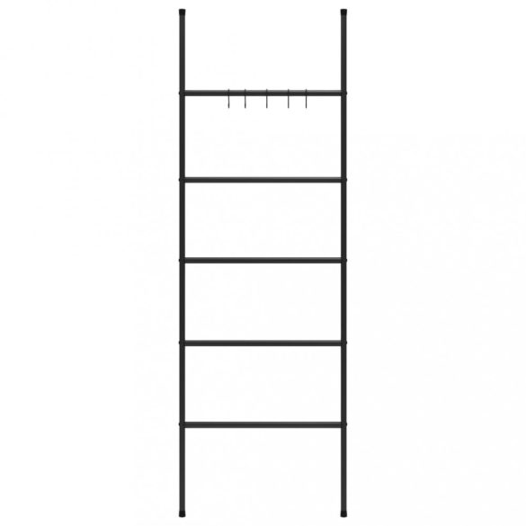 5 szintes fekete vas törölközőtartó létra 58 x 175 cm