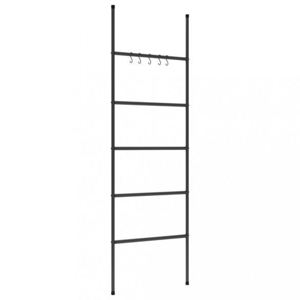5 szintes fekete vas törölközőtartó létra 58 x 175 cm