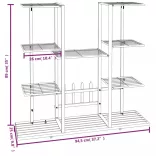 fehér vas virágtartó állvány 94,5 x 25 x 89 cm