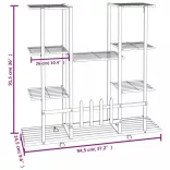 fekete vas virágtartó állvány kerekekkel 94,5 x 24,5 x 91,5 cm