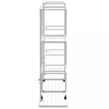 fehér vas virágtartó állvány kerekekkel 94,5 x 24,5 x 91,5 cm