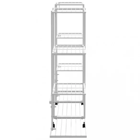 fehér vas virágtartó állvány kerekekkel 94,5 x 24,5 x 91,5 cm