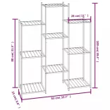 fekete vas virágtartó állvány 83 x 25 x 100 cm