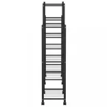 fekete vas virágtartó állvány kerekekkel 83 x 25 x 103,5 cm