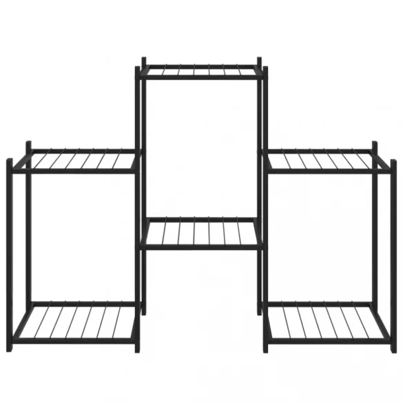 fekete vas virágtartó állvány 83 x 25 x 60 cm