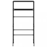 2 szintes fekete vas mosógép feletti tárolóállvány 69x28x143 cm