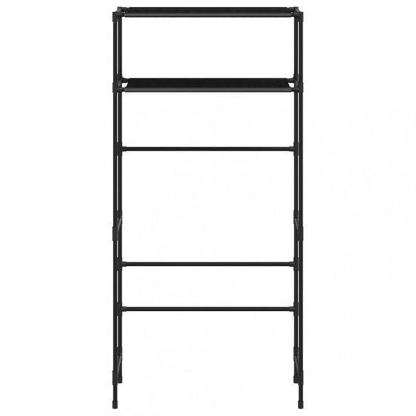 2 szintes fekete vas mosógép feletti tárolóállvány 69x28x143 cm