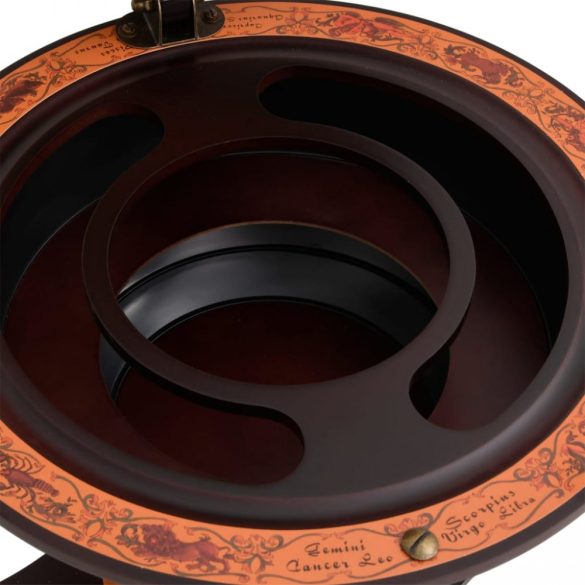 barna földgömb alakú tömör eukaliptuszfa bárszekrény/bortartó