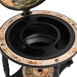 fekete földgömb alakú tömör eukaliptuszfa bárszekrény/bortartó