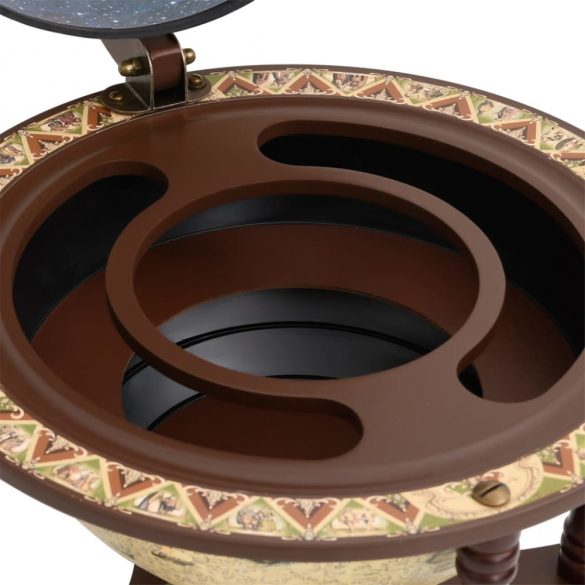 barna földgömb alakú tömör eukaliptuszfa bárszekrény/bortartó