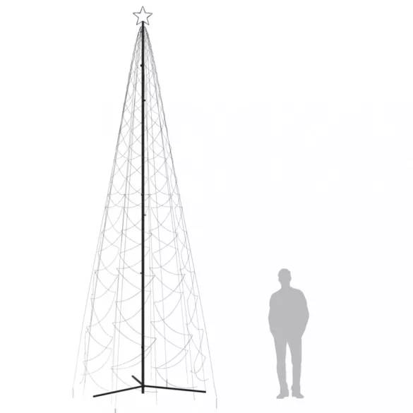 kúp alakú karácsonyfa 1400 kék LED-del 160x500 cm