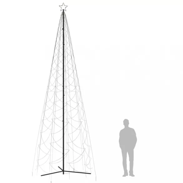 kúp alakú karácsonyfa 1400 meleg fehér LED-del 160 x 500 cm