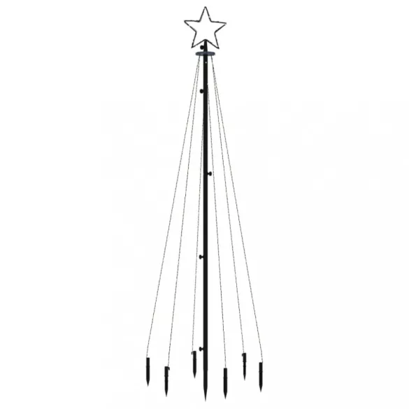 hideg fehér fényű karácsonyfa tüskével 108 LED-del 180 cm