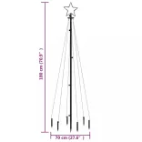 színes fényű karácsonyfa tüskével 108 LED-del 180 cm