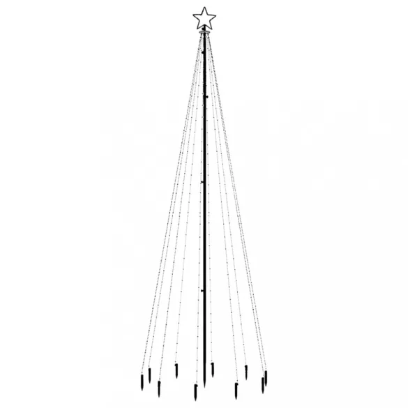 meleg fehér fényű karácsonyfa tüskével 310 LED-del 300 cm