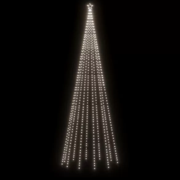 karácsonyfa cövekkel 732 hideg fehér LED-del 500 cm