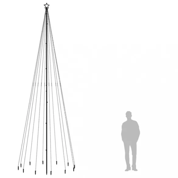 karácsonyfa cövekkel 732 hideg fehér LED-del 500 cm