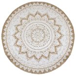 kör alakú, fonott juta szőnyeg nyomott mintával 180 cm