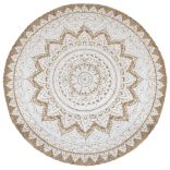 kör alakú, fonott juta szőnyeg nyomott mintával 210 cm