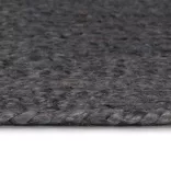 sötétszürke kézzel szőtt kör alakú jutaszőnyeg 180 cm