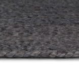 sötétszürke kézzel szőtt kör alakú jutaszőnyeg 210 cm