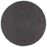 sötétszürke kézzel szőtt kör alakú jutaszőnyeg 240 cm